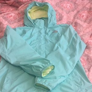North face Girls rain coat Aqua size xl (18)